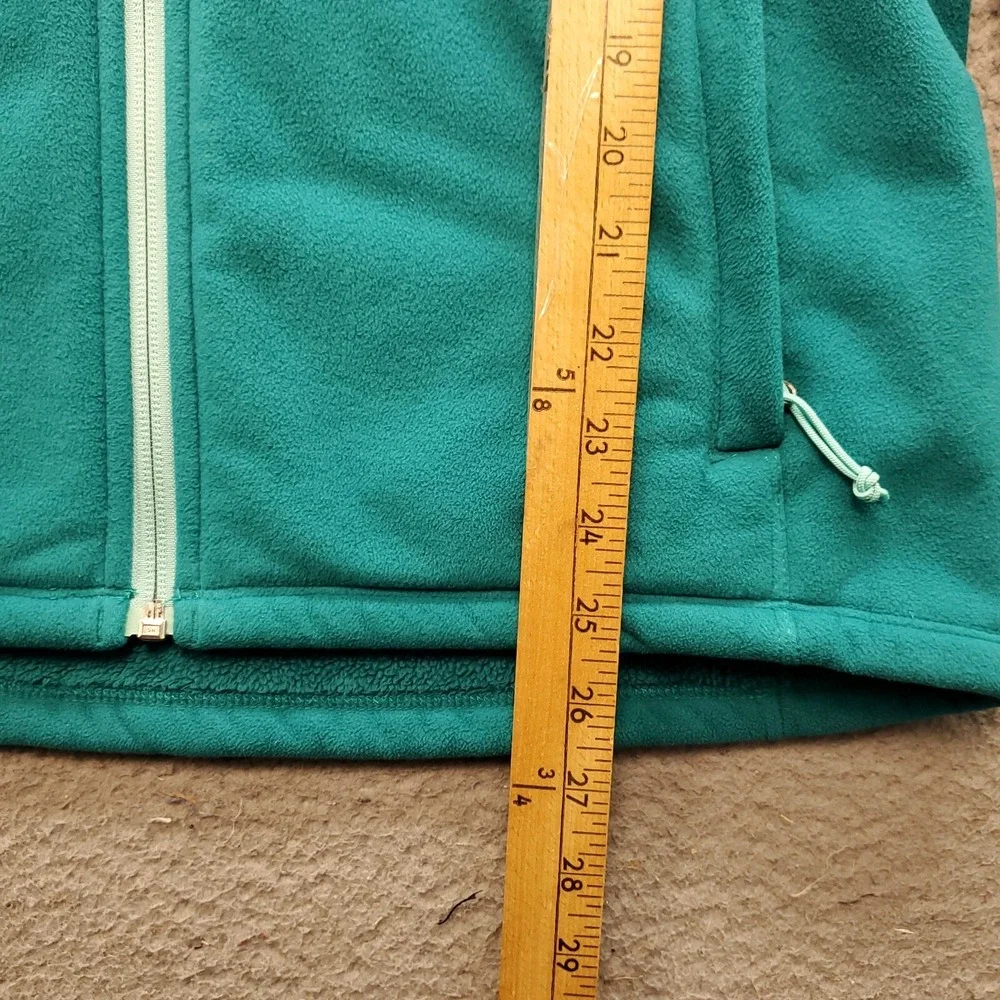 The North Face Jacket Mens‎ Green Fleece Lined Mock Neck Embroidered Logo Zipper